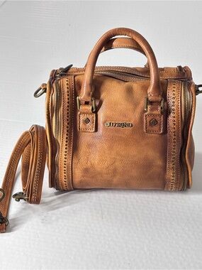 Old Trend Leather Satchel Bag Purse with Removable Strap Cognac Camel